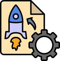 Project Launch Line Filled Icon vector
