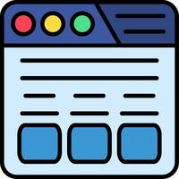Web Browser Line Filled Icon vector