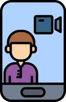 videocall Line Filled Icon vector