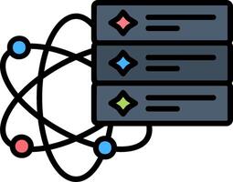 Database Line Filled Icon vector