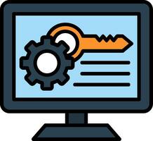 Access Control List Line Filled Icon vector