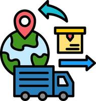 Export Line Filled Icon vector