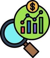 Graph Line Filled Icon vector