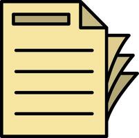 Papers Line Filled Icon vector