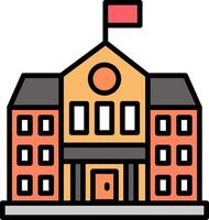 University Line Filled Icon vector