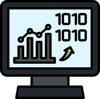 Binary Codes Line Filled Icon vector