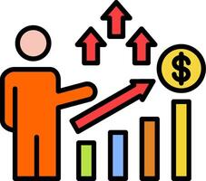 Career Path Line Filled Icon vector