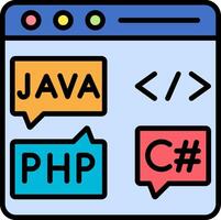 coding language Line Filled Icon vector