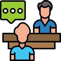 Interview Line Filled Icon vector