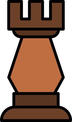 Rook Line Filled Icon