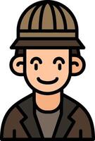 Archaeologist Line Filled Icon vector
