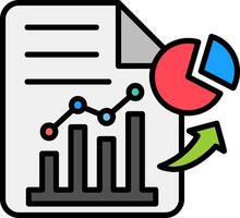 Data Analytics Line Filled Icon vector