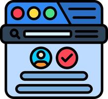 Log In Line Filled Icon vector
