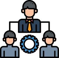 Team Structure Line Filled Icon vector