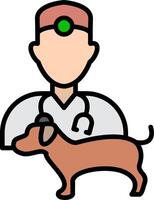 Veterinarian Line Filled Icon vector
