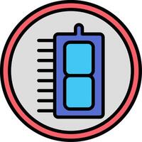 7 Segment Display Line Filled Icon vector