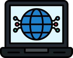 Globe Line Filled Icon vector