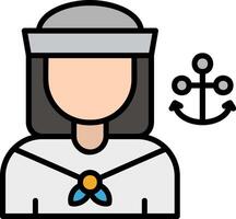 Sailor Line Filled Icon vector