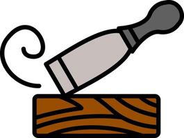 Chisel Line Filled Icon vector