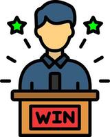 Winning Line Filled Icon vector
