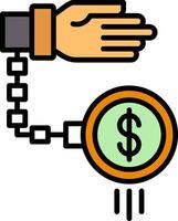 Debt Line Filled Icon vector