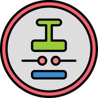 Push Button Line Filled Icon vector