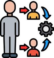 Team Management Line Filled Icon vector