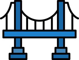Bridge Line Filled Icon vector