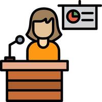 Presentation Line Filled Icon vector