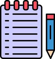 Notes Line Filled Icon vector