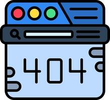 404 Error Line Filled Icon vector