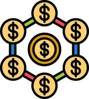 Banking System Line Filled Icon vector
