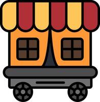 Carriage Line Filled Icon vector