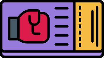 Ticket Line Filled Icon vector