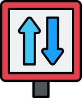 Two Way Line Filled Icon vector