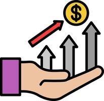 Growth Line Filled Icon vector