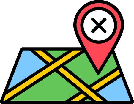 Wrong Line Filled Icon vector