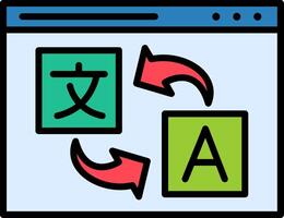 Translation Line Filled Icon vector