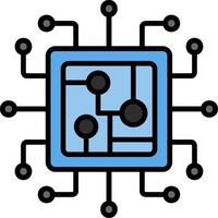 Processor Line Filled Icon vector