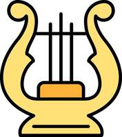 Lyre Line Filled Icon vector