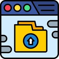 Upload File Line Filled Icon vector