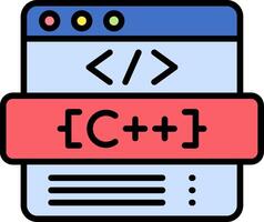 C Language Line Filled Icon vector