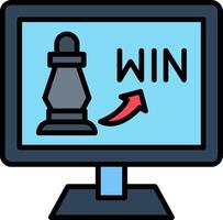 Chess Game Line Filled Icon vector