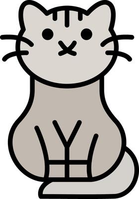 Cat Line Filled Icon