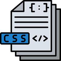 css file Line Filled Icon vector