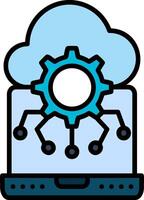 Edge Computing Line Filled Icon vector