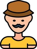 Man Line Filled Icon vector