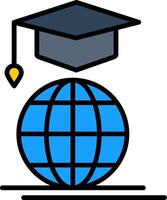 Mortarboard Line Filled Icon vector