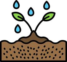 Soil Line Filled Icon vector