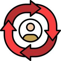 Change Line Filled Icon vector